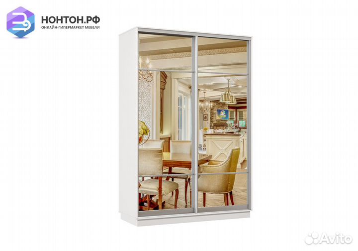 Шкаф-купе двухдверный Эфир белый