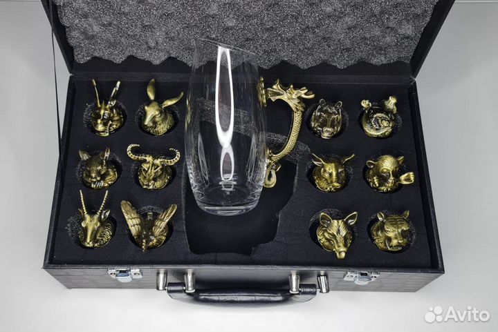 Набор рюмки стопки+графин в чемодане