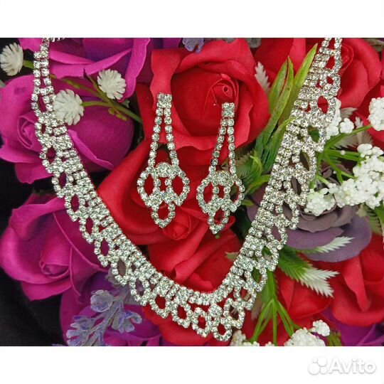 Бижутерия украшения на свадьбу серьги колье