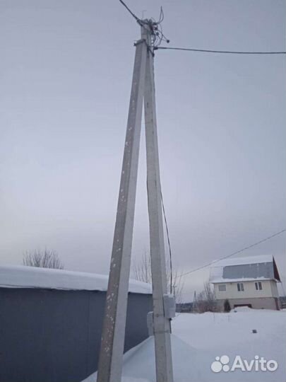 Установка столба лэп для электричества 220в 380в