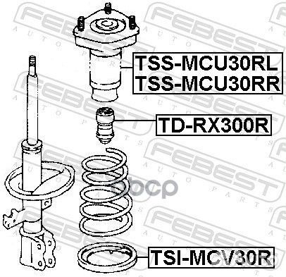 Опора заднего амортизатора левая tssmcu30RL Febest