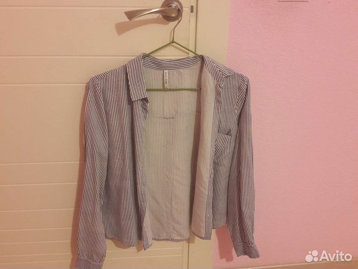 Рубашка школьная полосатая 158