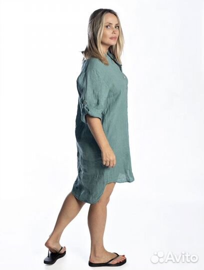 Рубашка удлиненная,лен