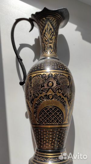 Чайник чугунный и Ваза метал Индия