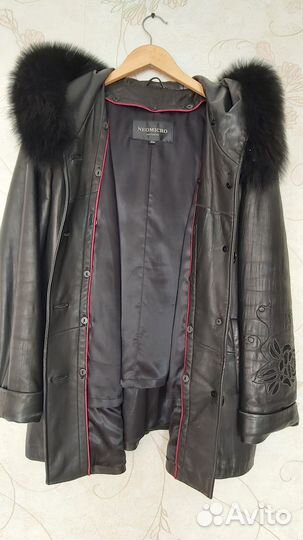 Куртка кожаная женская 50- 52 с мехом