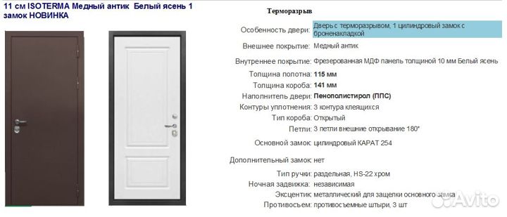Входная дверь с терморазрывом