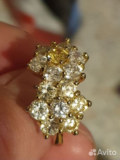 Кольцо с камнями swarovski