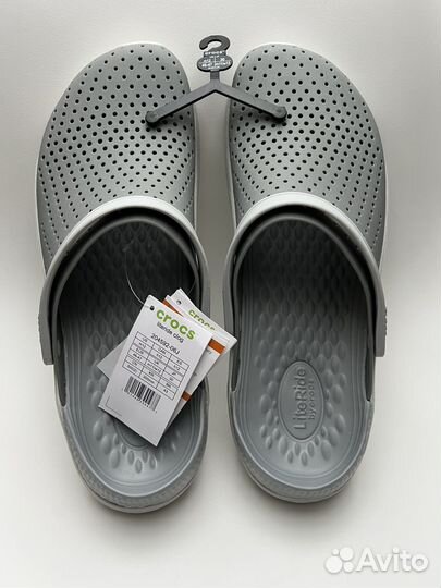 Crocs новые сабо Literide Smoke Pearl White М12/45