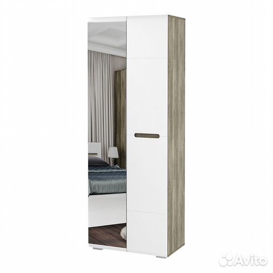 Шкаф с зеркалом Наоми шк-22 каньон/белый MF07