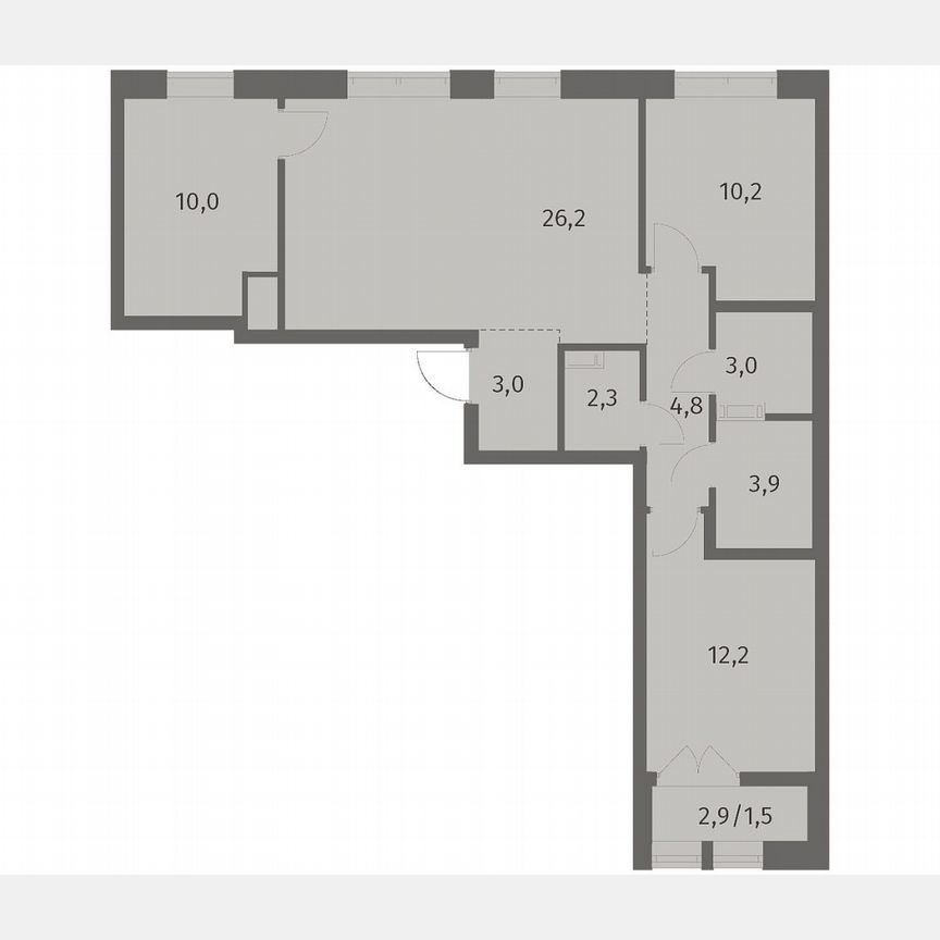 3-к. квартира, 77,1 м², 7/12 эт.