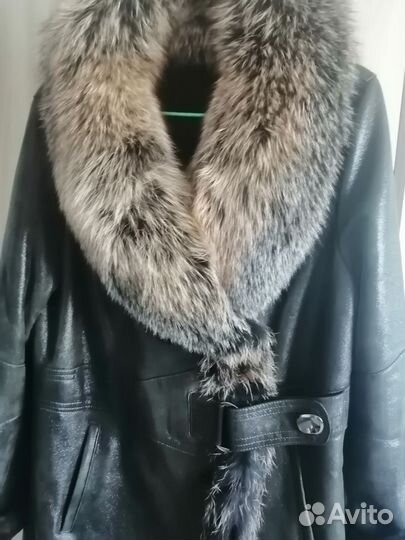 Дубленка натуральная женская с воротом р- 48-50