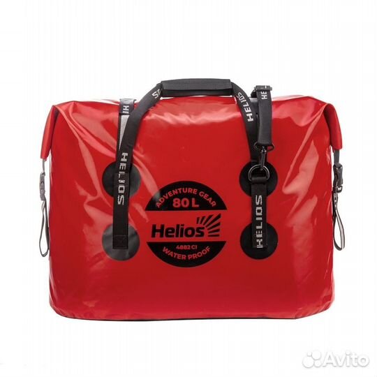 Гермосумка 80л (пвх, красный/черный) Helios