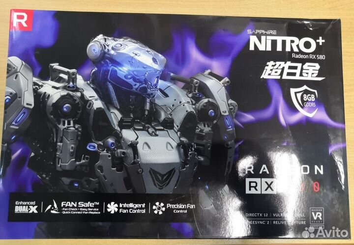 Видеокарту Sapphire Radeon RX 580 nitro+ 8GB