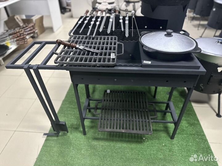 Мангал коптильня барбекю 3мм. дровница