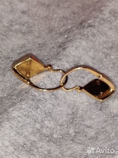 Серьги Ромбики 750 жёлтые СССР