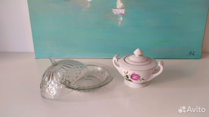 Посуда винтаж цветное стекло