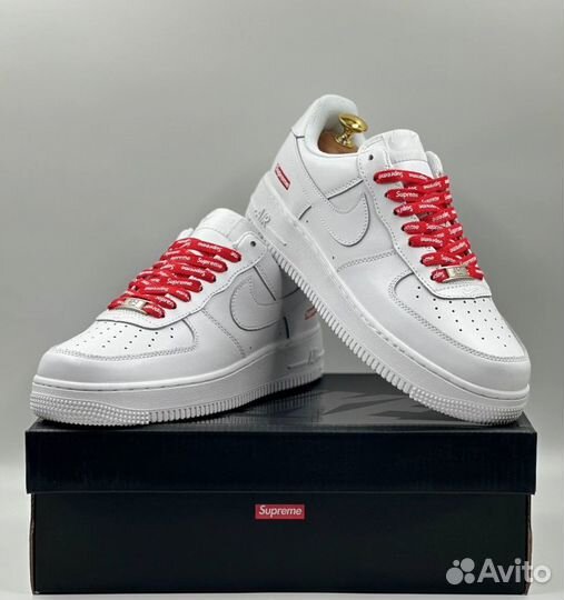 Белые Nike Air Force 1 Low & Supreme для повседнев