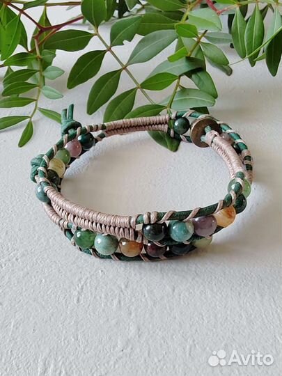 Браслет плетёный Чан лу с Агатом