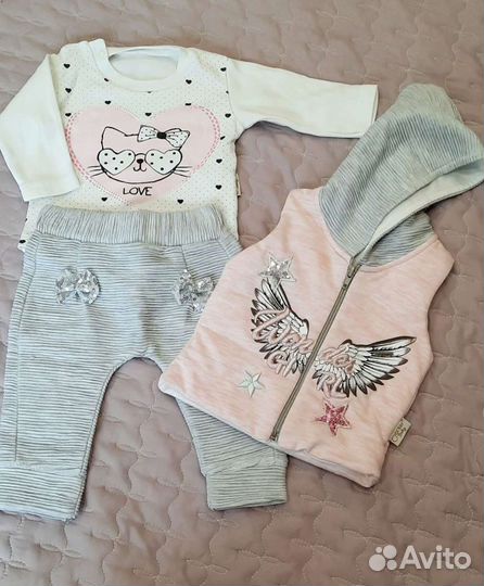 Костюм тройка на девочку с жилеткой