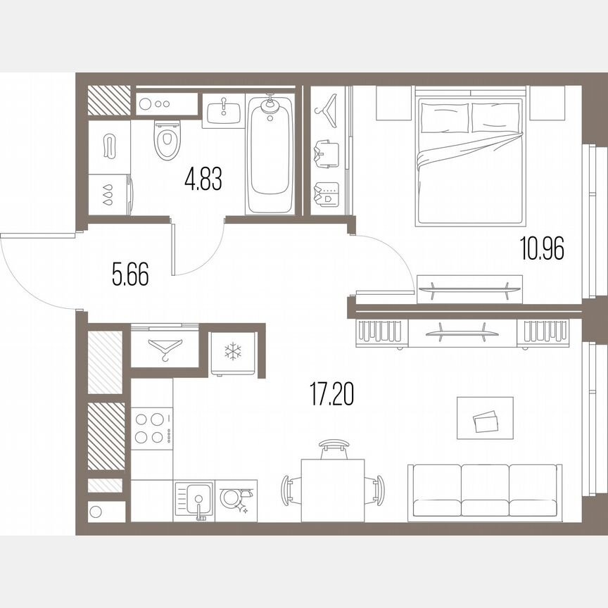 1-к. квартира, 38,7 м², 9/10 эт.