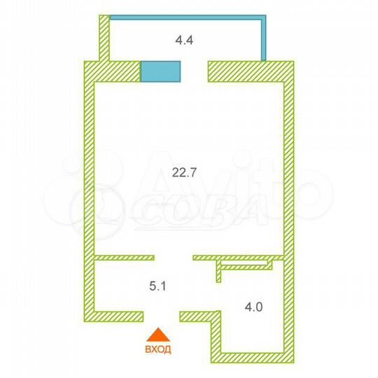Квартира-студия, 28,4 м², 14/16 эт.
