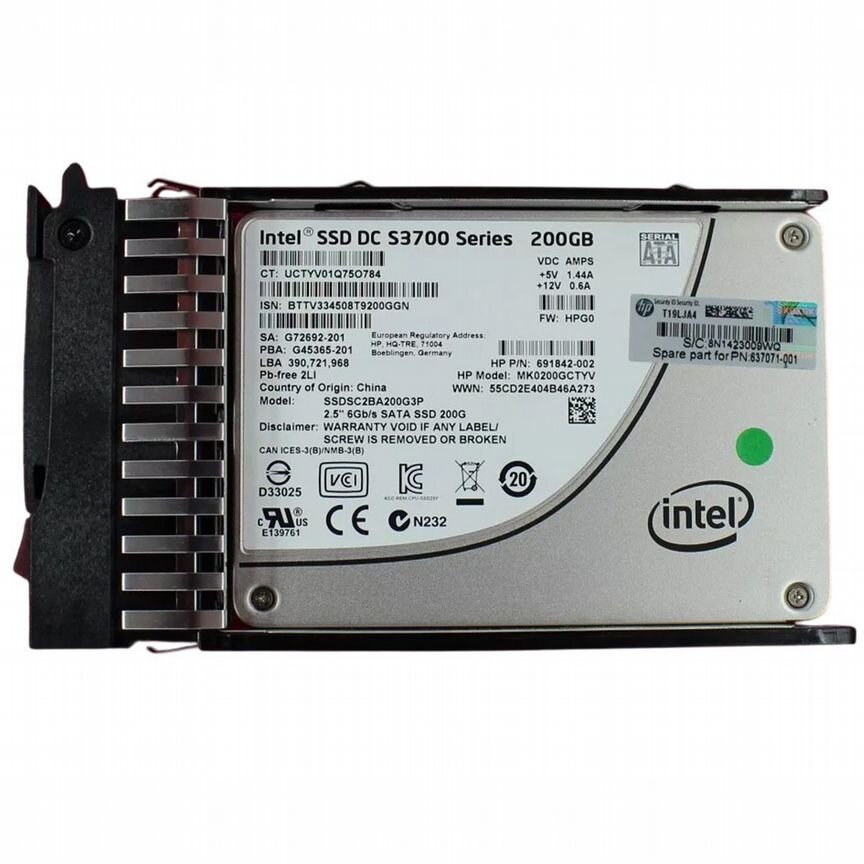 [636633-002] Жесткий Диск Hp 636633-002 200gb SATA3 2,5" Ssd