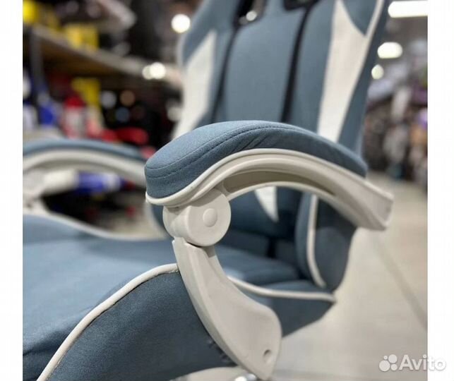 Кресло игровое компьютерное 308 синий - ткань