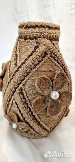 Декоративная ваза ручная работа с цветами