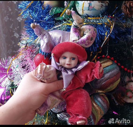 Фарфоровые куклы арлекин клоуны шуты