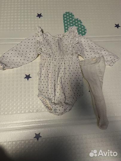 Муслиное боди blumy 74 и ажурные колготки