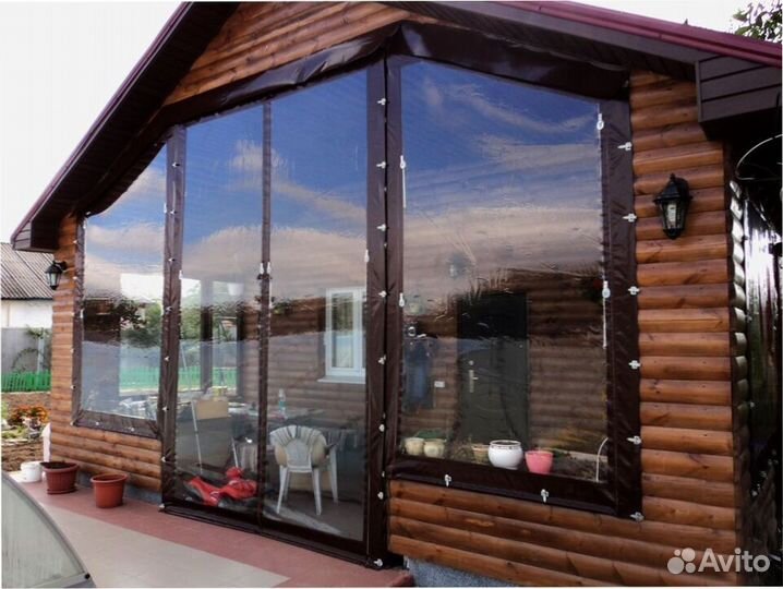 Мягкие гибкие окна шторы пвх для беседки