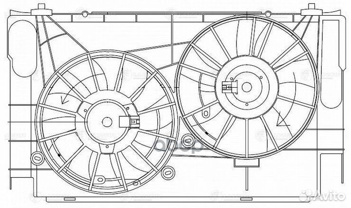 Вентилятор радиатора основного (с кожухом) комп