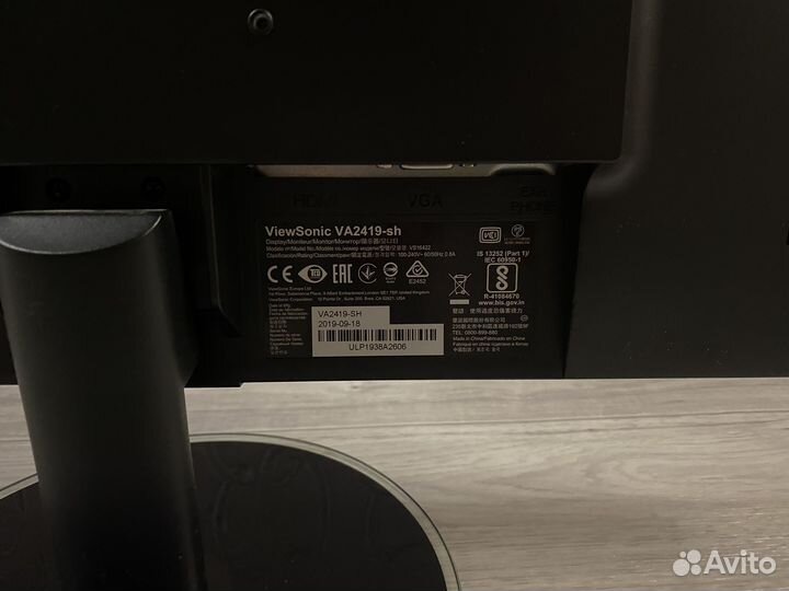 Монитор viewsonic VA2419SH 23.8