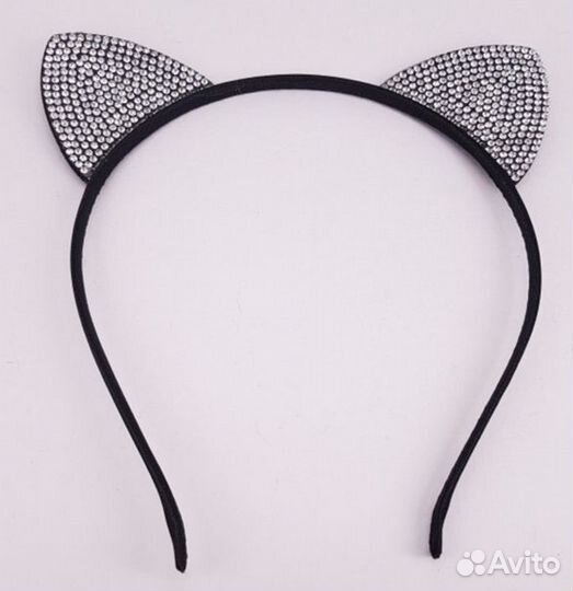 Ободок с ушками, стразы