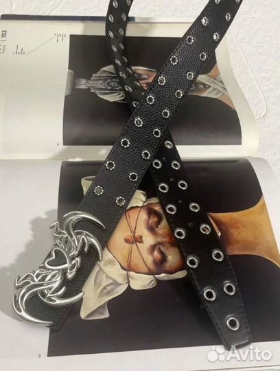 Ремень у2к с люверсами унисекс