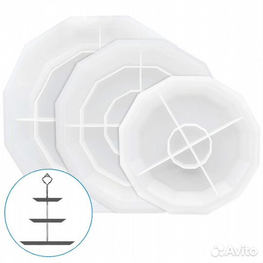 Силиконовый молд - Заготовка для фруктовницы набор