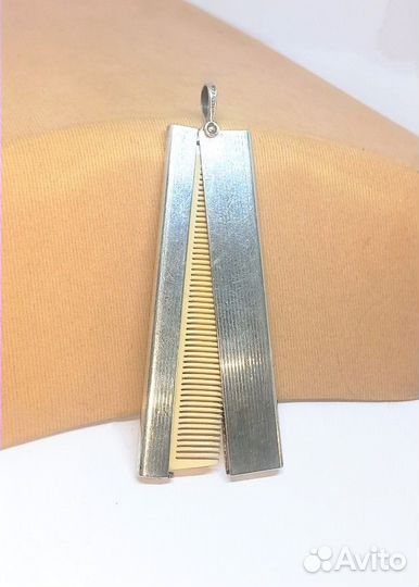 Расчёска для усов - Кость - Серебро 925 - США