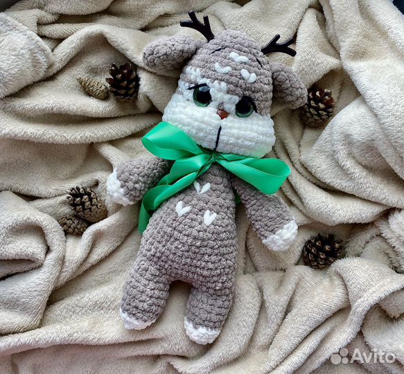 Игрушка Олень ручная работа,вязаная игрушка