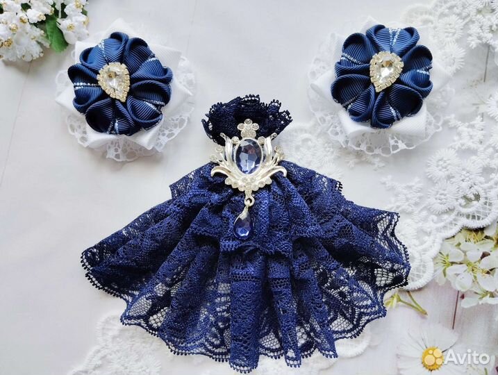 Комплект для школы, галстук жабо для девочки