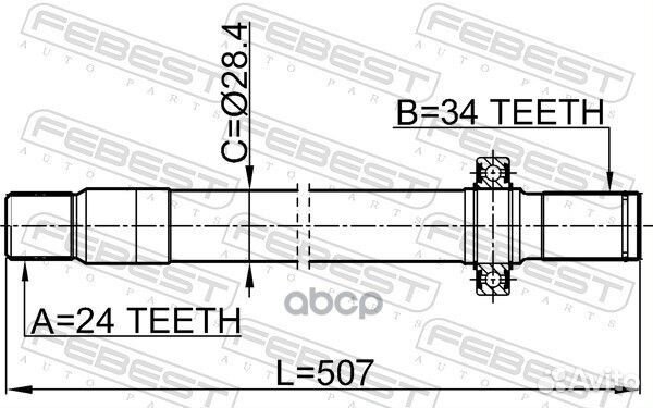 Вал приводной 1612-211LH Febest
