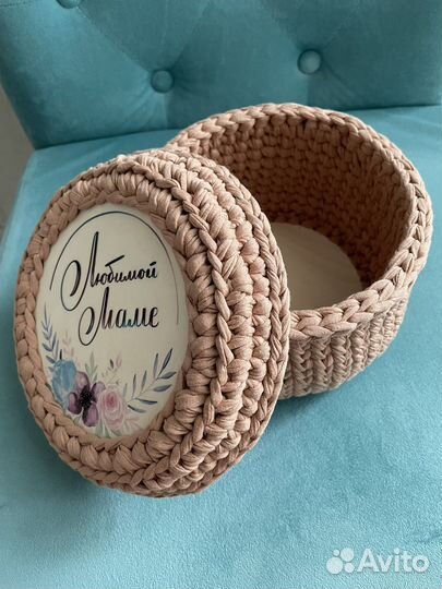 Корзина из трикотажной пряжи