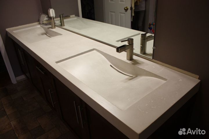 Раковина из искусственного камня с замером