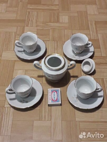Сервиз кофейный на 4 персоны (фарфор, Корея)