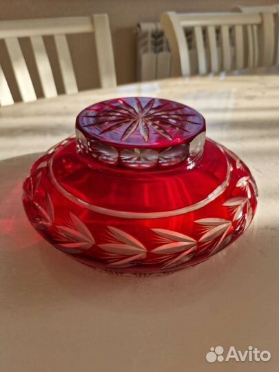 Цветной хрусталь. Ваза для фруктов