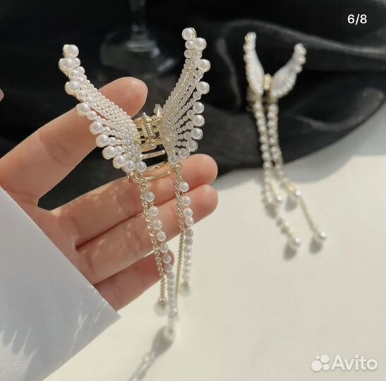 Заколка для волос крабик бабочка