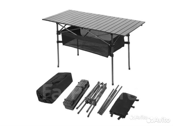 Стол складной реечный 120*65*65см с корзиной