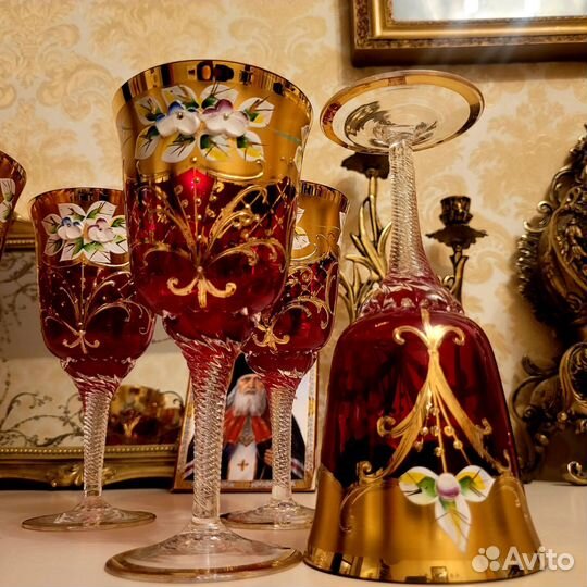 Фужеры богемия Рококо