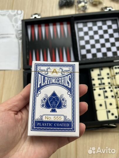 Набор игр 6в1 нарды,домино,шашки,криббедж,шахматы