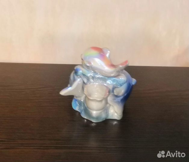 Подсвечник керамический дельфины