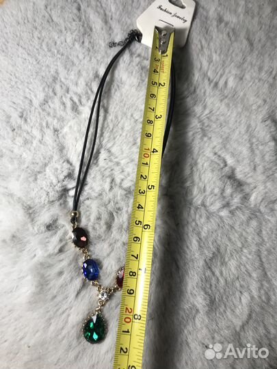 Вечернее колье камни микс разноцветные новое